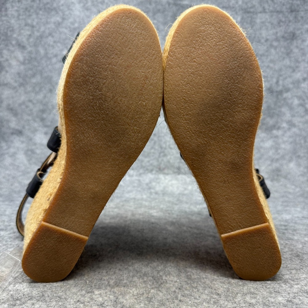 Eric Michael Womens Wedge Heel Ankle Strap Espadrilles Sandals Sz 10-11 Black - Picture 7 of 10